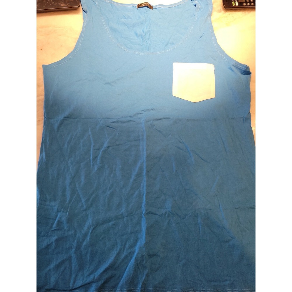 Coofandy‎ Shirt Size M Mens Sleeveless Workout Blue Gym Running T Shirt